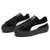 Puma Platform Trace V Suede Comfortable Low-Top Sneakers Women Sneakers Black White 372613-01