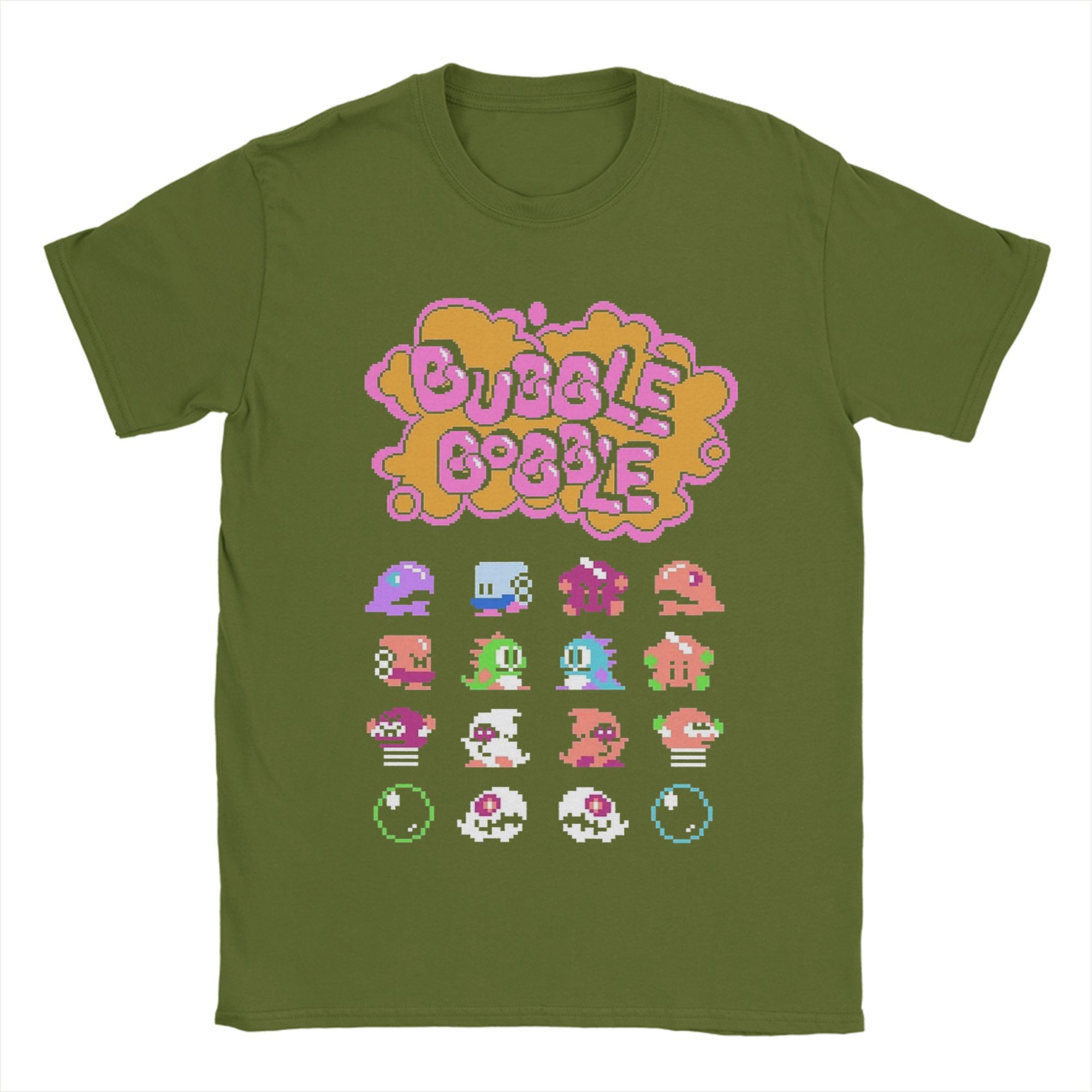 

Bubble Bobble Футболка Літо Трендові Футболки Пара Бавовна Круглий Виріз 4XL 5XL 6XL Футболки З Коротким Рукавом Вінтажна Футболка M