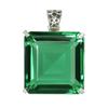 Certified 130 Ct Natural Green Topaz Pendant 925 Sterling Silver Rare Gemstone AI-34-NS