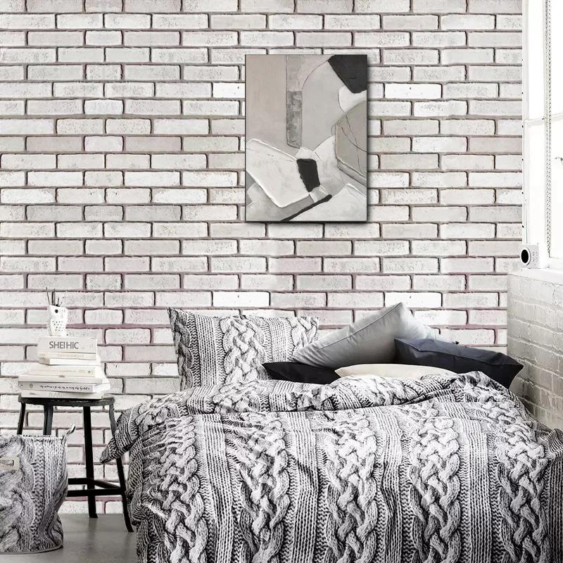 Retro Gray Brick Self-adhesive Wallpaper Restaurant Living Room Home Decoration Renovation Self-adhesive PVC Wallpaper Stickers