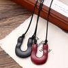 Vintage Red Black Enamel U-Shaped Pendant Necklace for Women Fashion Adjustable Long Leather Rope Sweater Chain Jewelry Gift