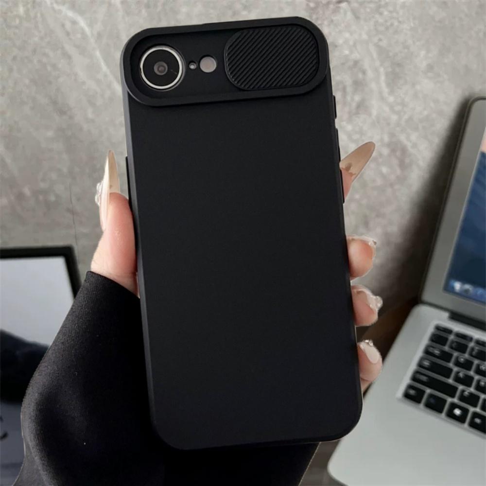 

Мягкий силиконовый чехол со шторкой для защиты камеры для iPhone 16 16E 15 14 13 12 11 Pro Max Plus X XS XR SE4 Mini, противоударный чехол из ТПУ For iPhone 12Mini