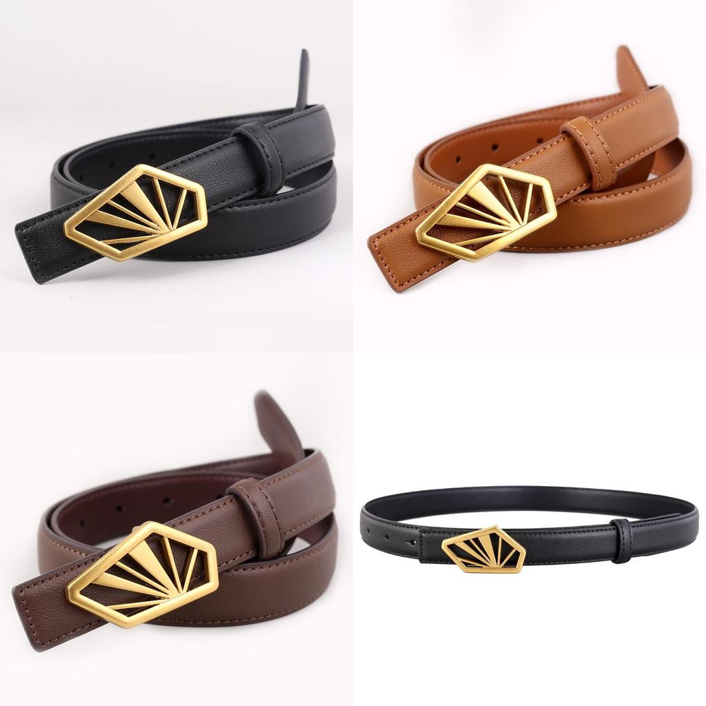 Fashion Leather Belt For Women With Smooth Buckle For Casual And Office Wear