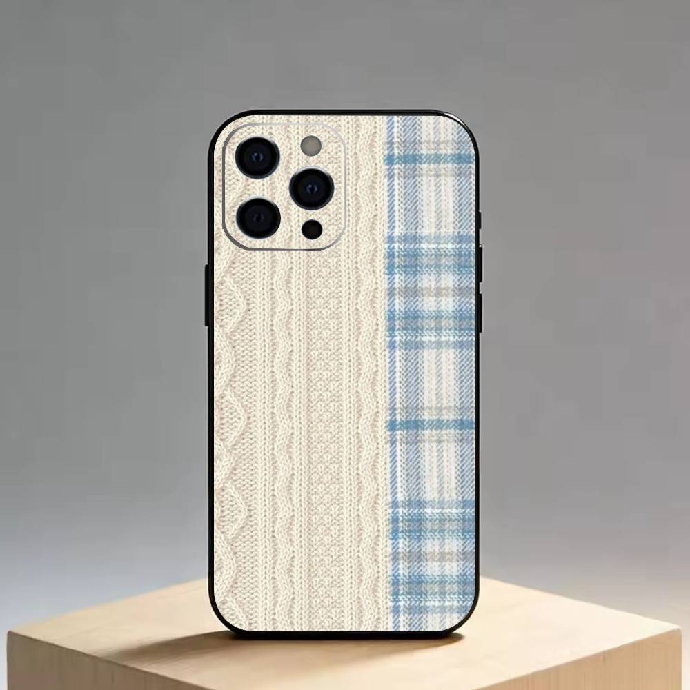 Splicing Grid Style Phone Case For iPhone 17, 16,15,14,13,12,11 Plus,Pro Max, Others Soft Black Cover