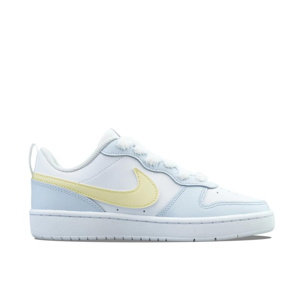 Nike Court Borough Low 2 Abrasion Resistant Low Top Casual Skate Shoes Women's Blue White BQ5448-100(Team1423-)