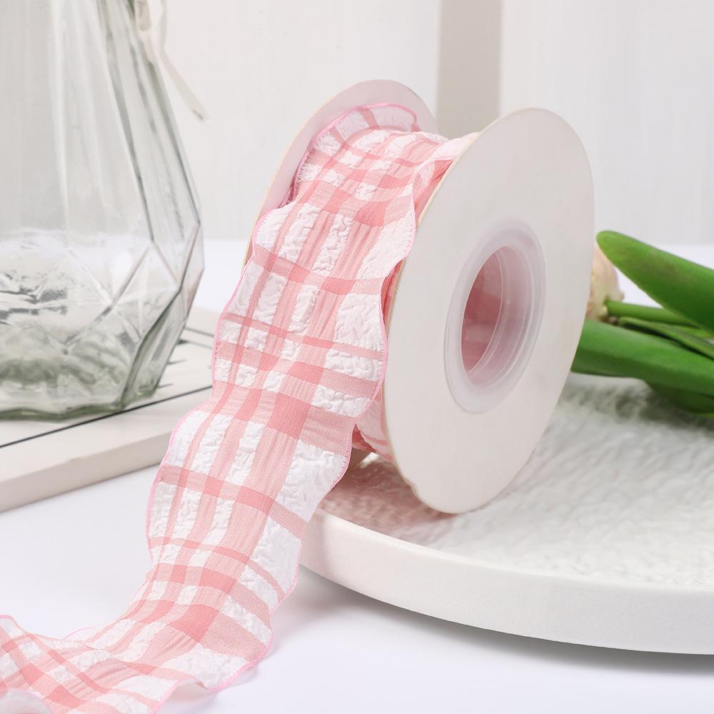 Colorful Puff Plaid Ribbon for Birthday Cake Boxes, Ins Style