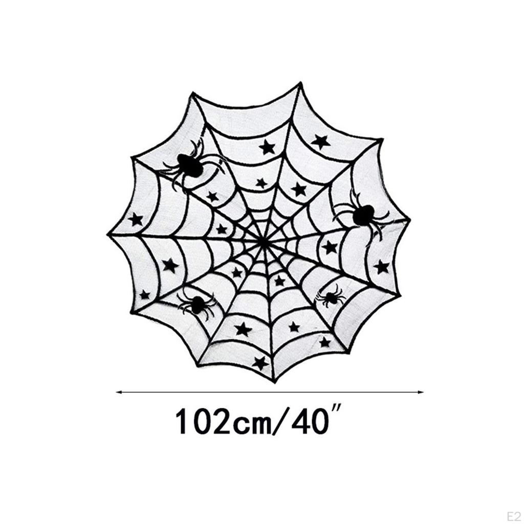 Spiderweb Round Tablecloth for Halloween Party Decor