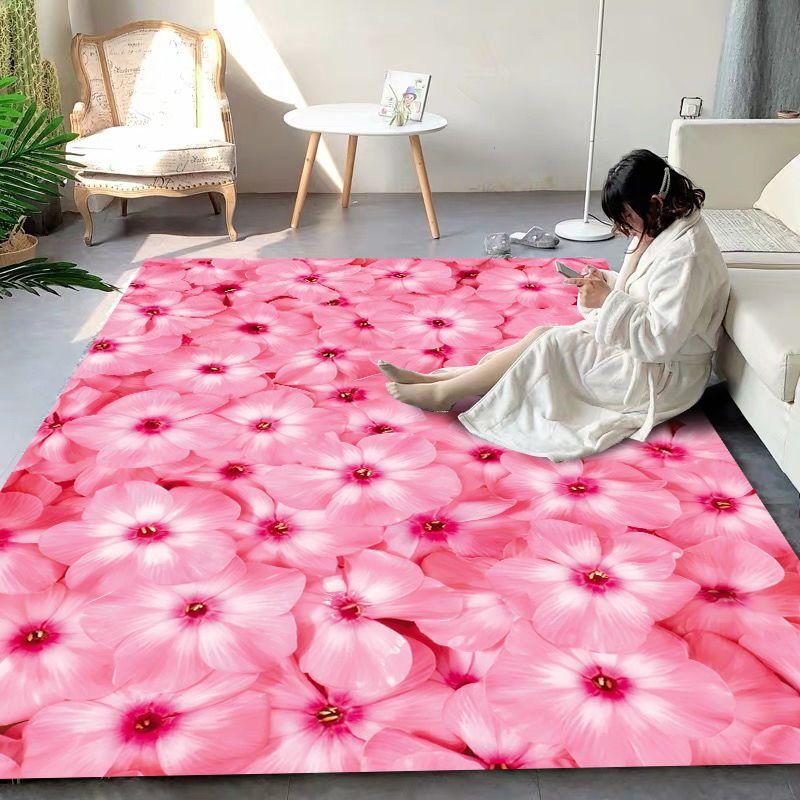 Red Rose Bedroom Carpet Blanket Living Room Coffee Table Floor Mat Washable Custom Mat Door Mat Full of Bay Window Balcony Mat