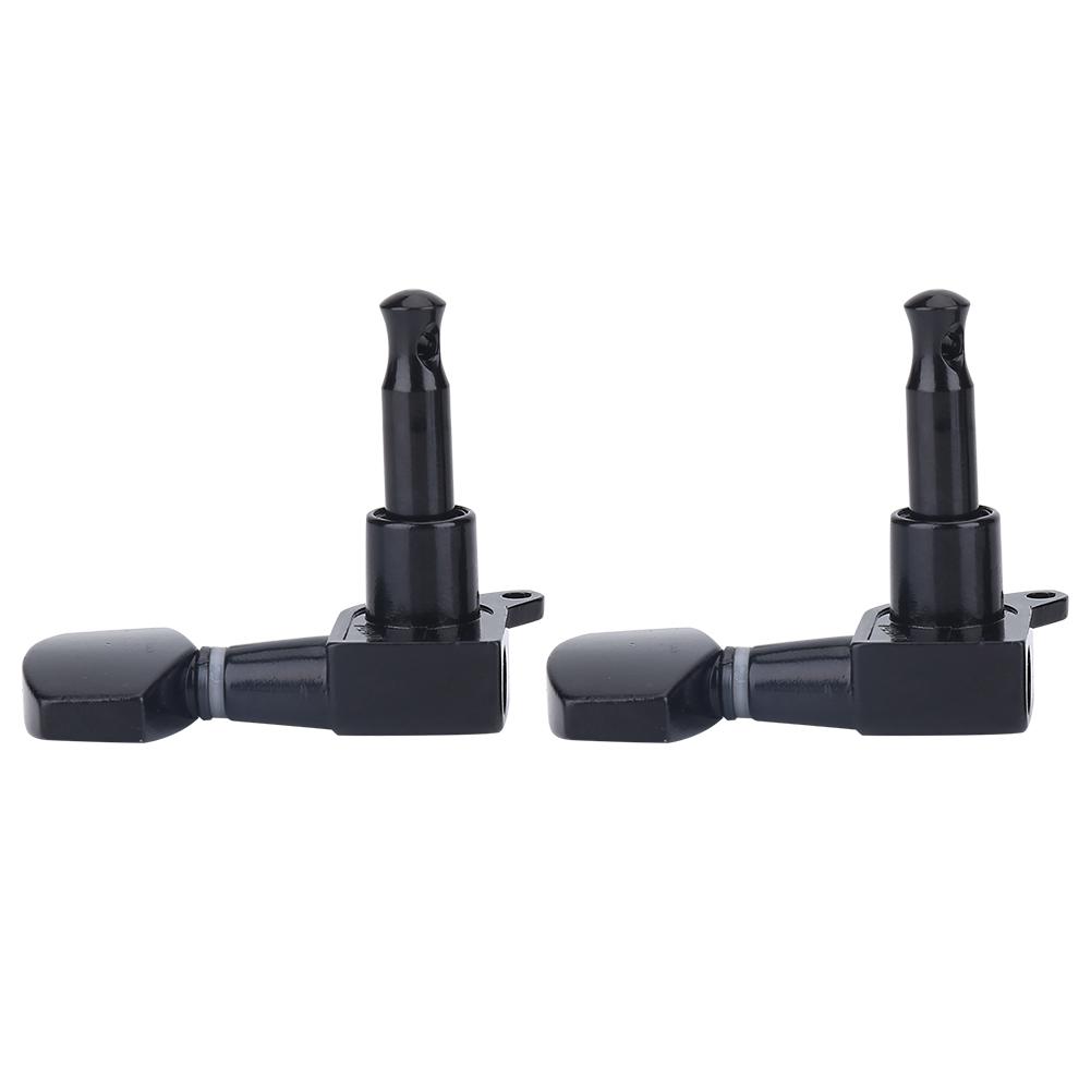 3L 3R Black Closed Zinc Alloy Machine Heads String Tuning Pegs for Folk Electric Guitar