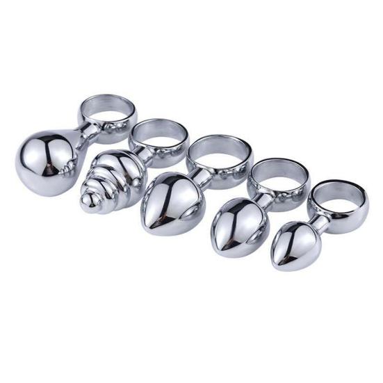 Mini Anal Stopper Stainless Steel Butt Stopper with Pull Ring for Beginners Small Metal Anal Training Sex Toy for Adult Men Women