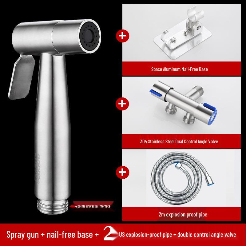 High-Pressure 304 Stainless Steel Bidet and Toilet Sprayer Set