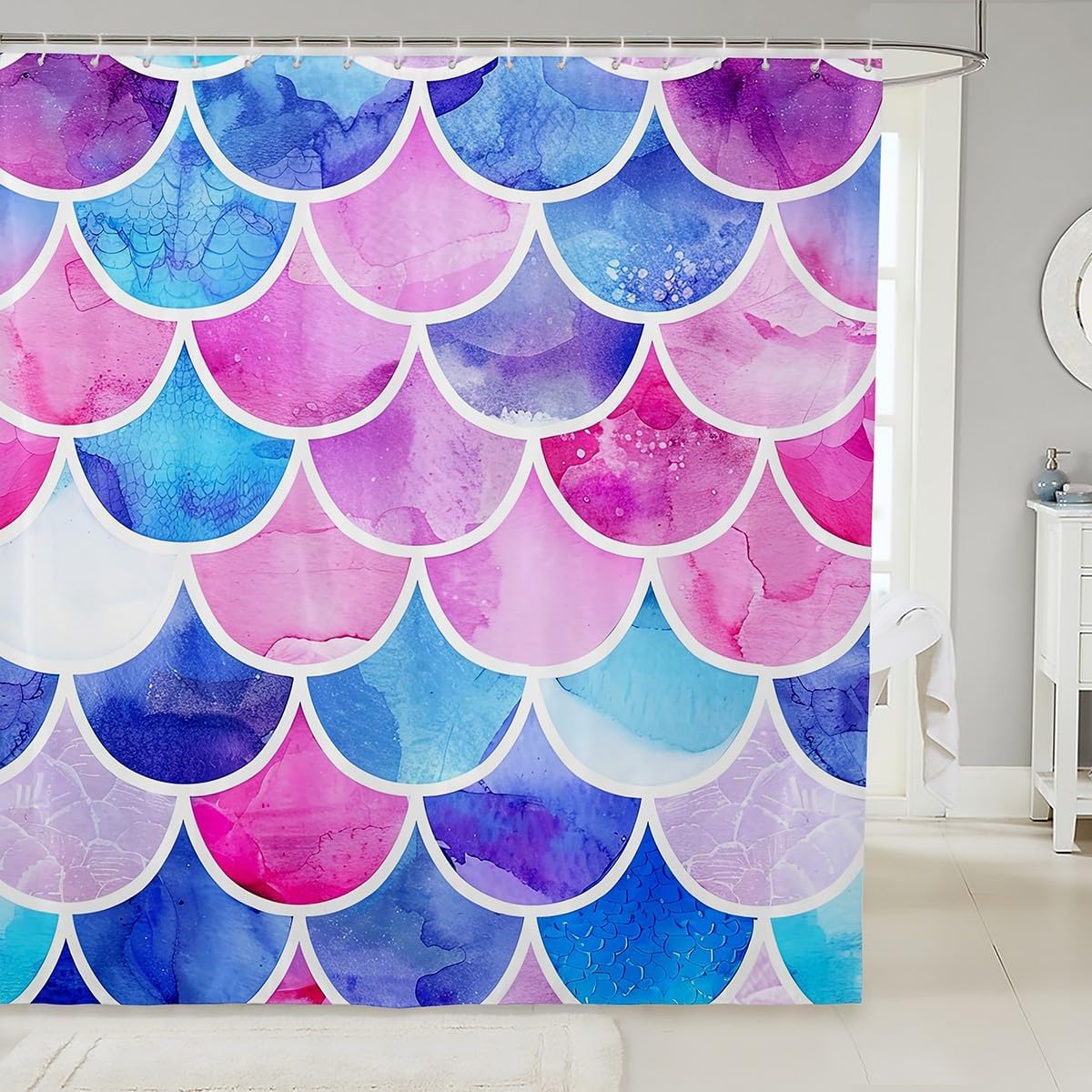 

Kids Cartoon Cow Waterproof Shower Curtain Lovely Animal Bath Curtain For Boys Girls,Cute Pet Shower Curtain Abstract Flowers W60H190(CM)-1 Pcs
