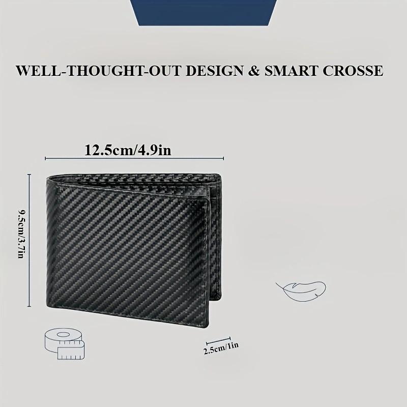 New Men's Wallet with Coin Pocket RFID Protection Carbon Fiber Wallet for Men