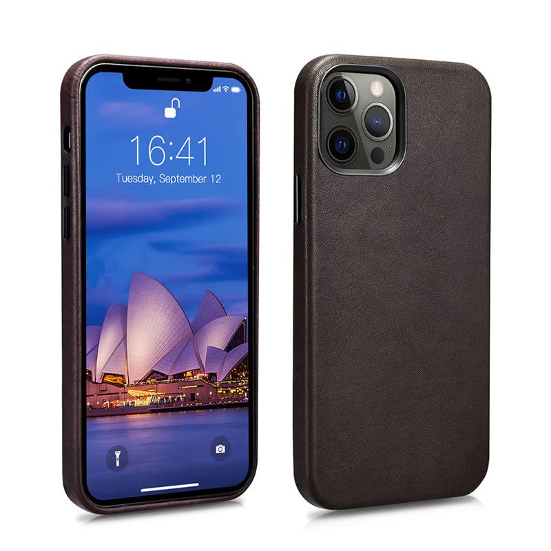Genuine Leather Case for iPhone 15 Pro Max Business Case for iPhone 14 Pro Max 13 Pro Magnetic Charging Phone Back Cover Men For iPhone 13 Pro кофейный