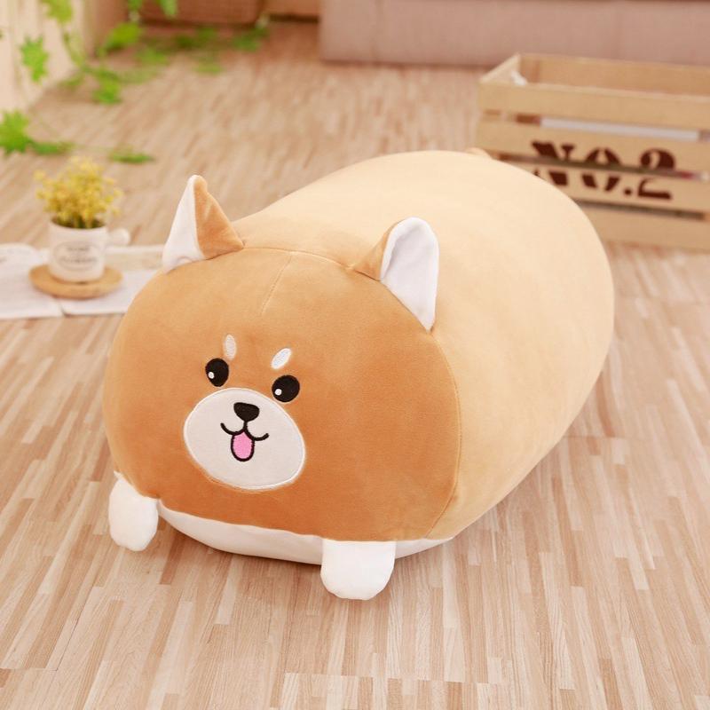 Cartoon Animal Shaped Plush Long Pillow Bed Sofa Sleeping Hugging Dolls Home Decoration Soft Fluffy Animal Sleeping Pillow Girlfriend's Birthday Gift