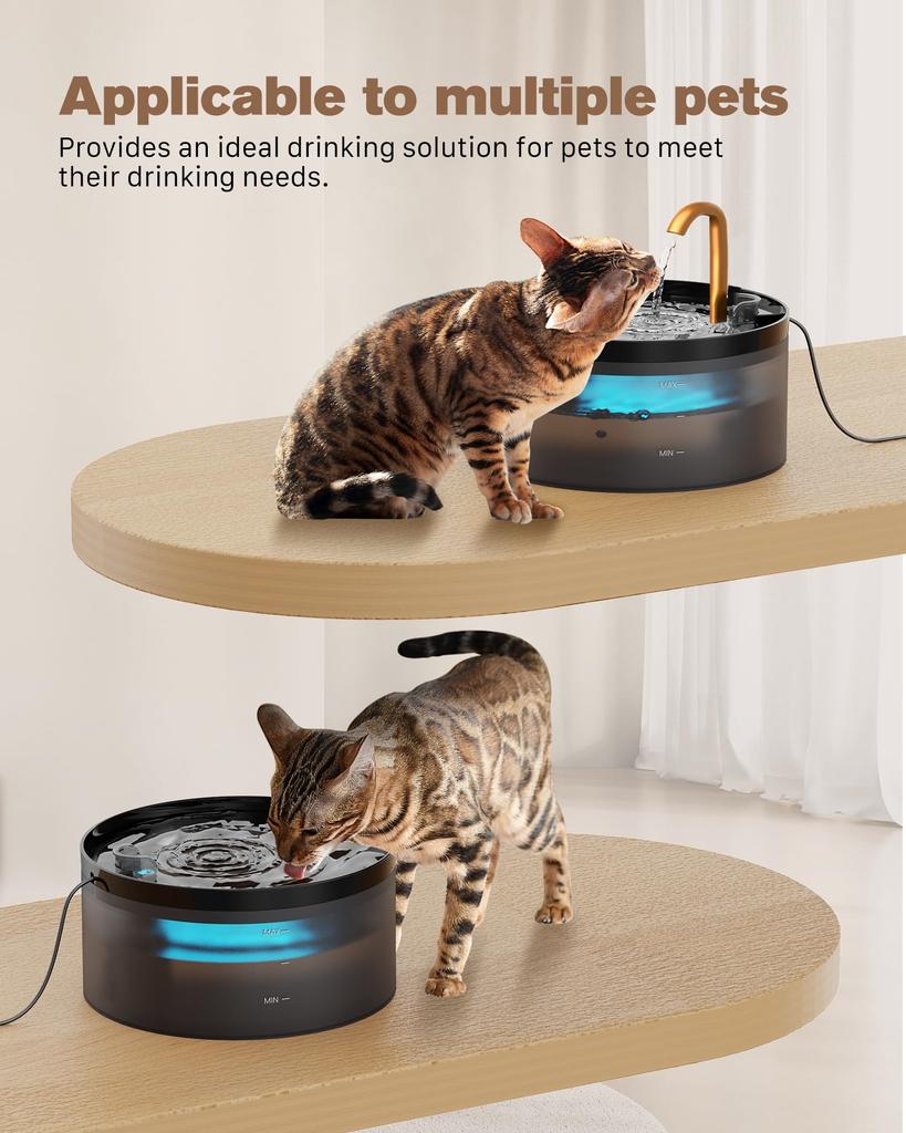 Pet Water  Fountain Auto Filter Set Automatic Sensing Cat Drinker 2.1L Recirculate Filtring Drinking for Cat Dog Water Dispenser