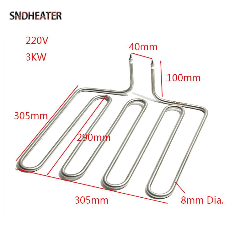 SNDHEATER 220V 3KW Electric 4U Heating Element 304SS Air Dry Oven Heater Spare Part Sauna Stove Replacement 305*305*100MM(W*L*H)