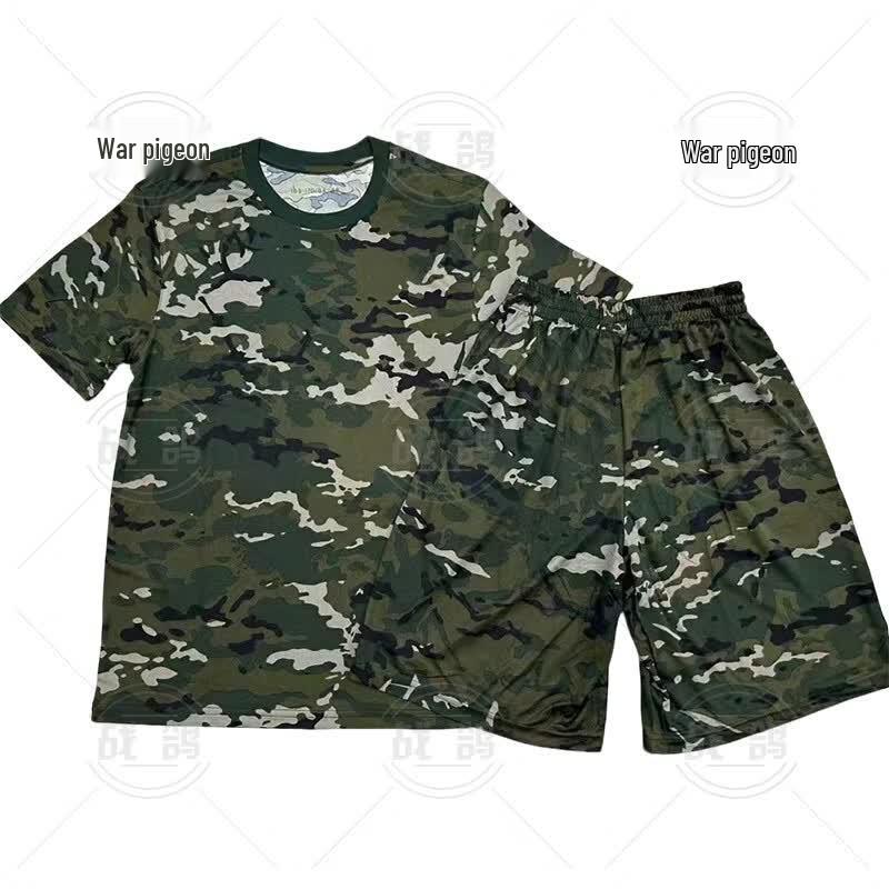 

Ink Wash Pattern Short-Sleeved Training Suit Set 165-170/92-96