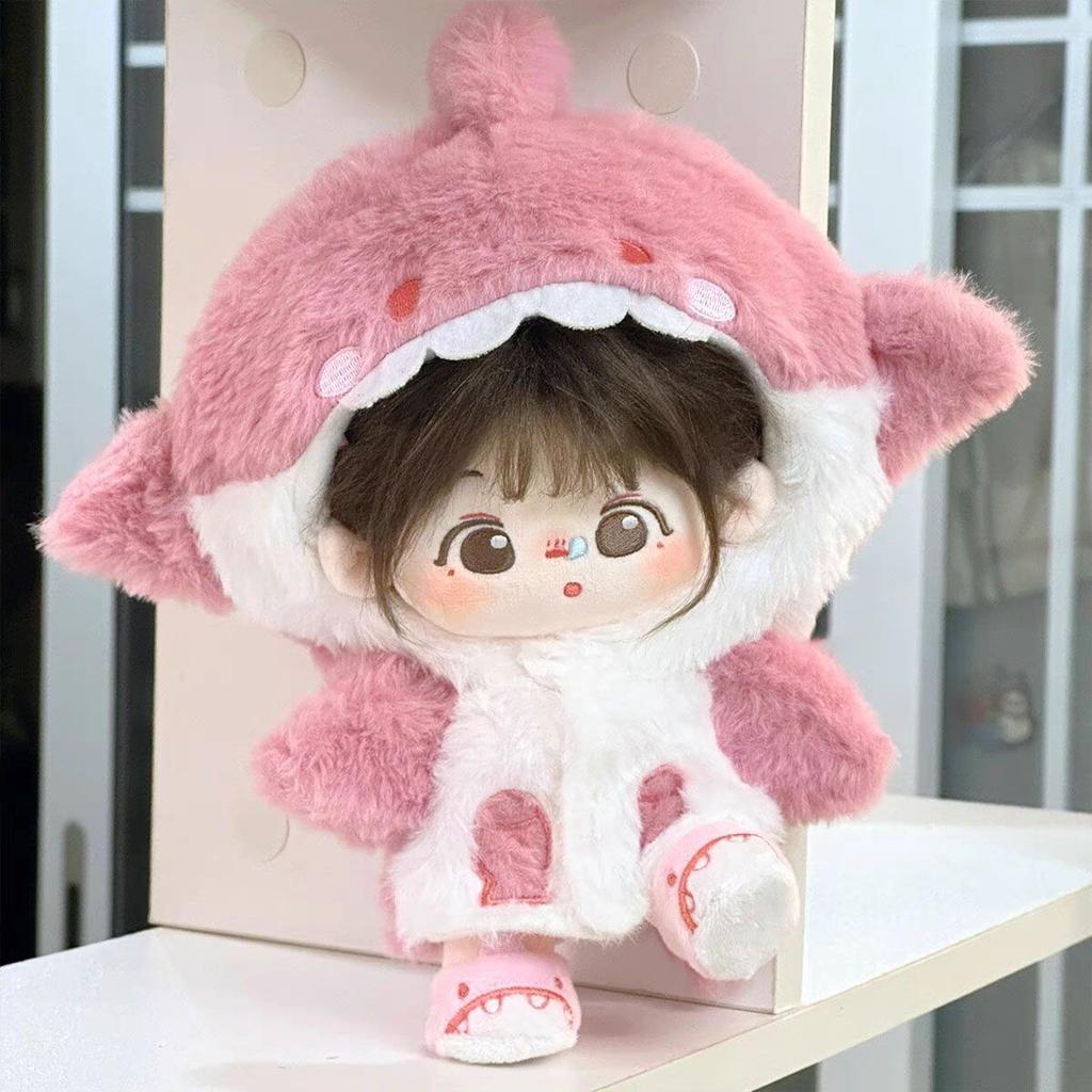 20cm Cartoon Cotton Doll Clothes Shark Hoodie Plush Coat Idol Doll Accessories Outfit for Korea Kpop EXO Star Dolls Gift