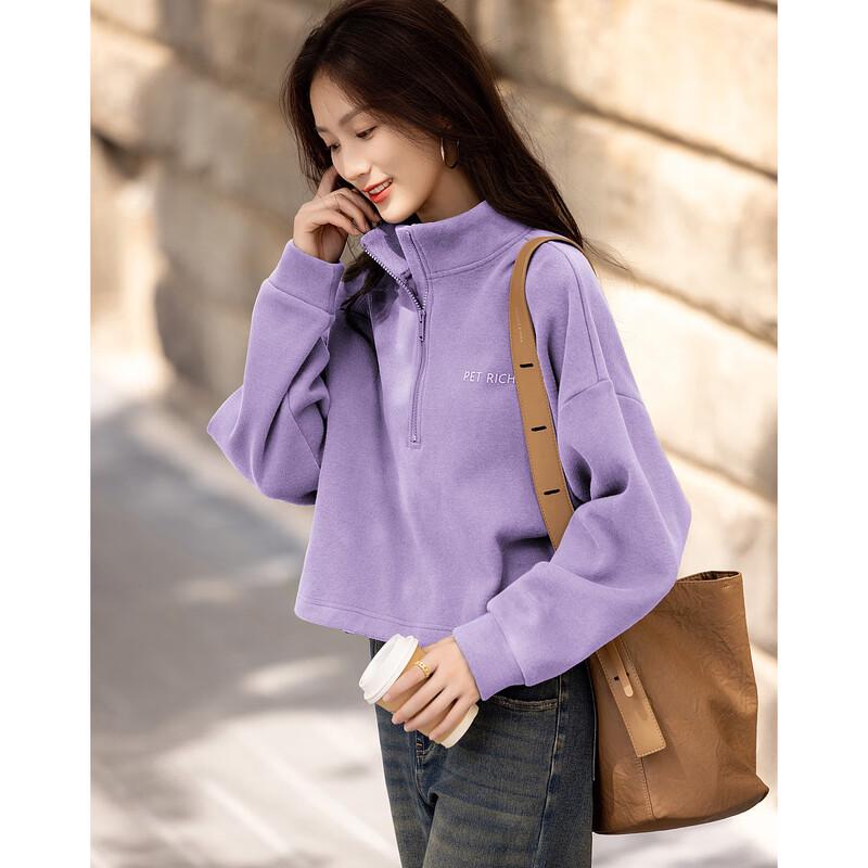 

Demana Women s Winter Stand-Up Collar Zip Sweatshirt XL