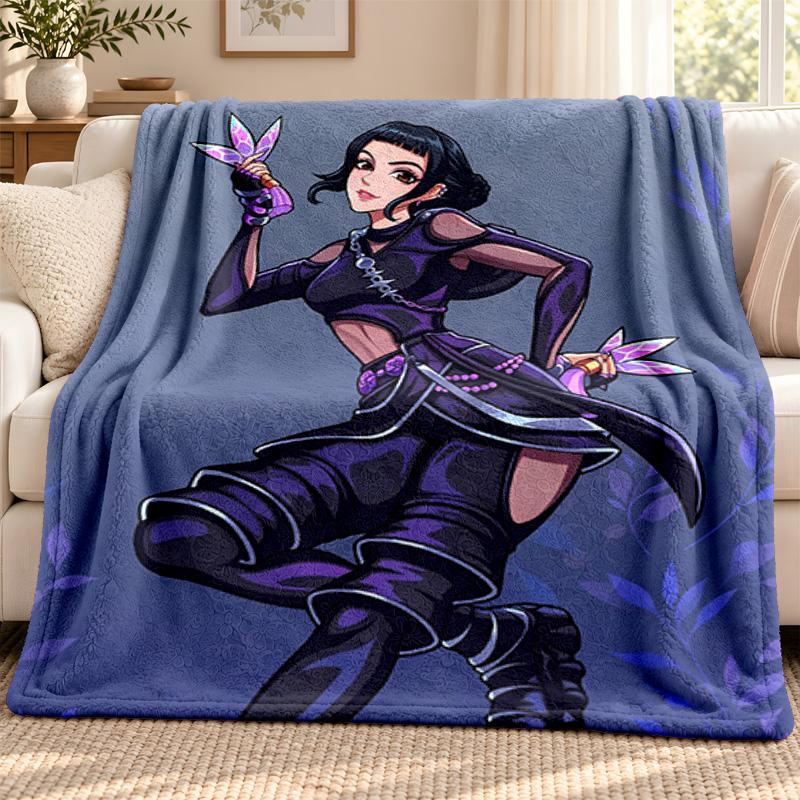 Kpop Demon Hunters Blanket Flannel Blanket Soft Cozy Plush Throw for Sofa Bed Lightweight Home Decoration Outdoor Camping