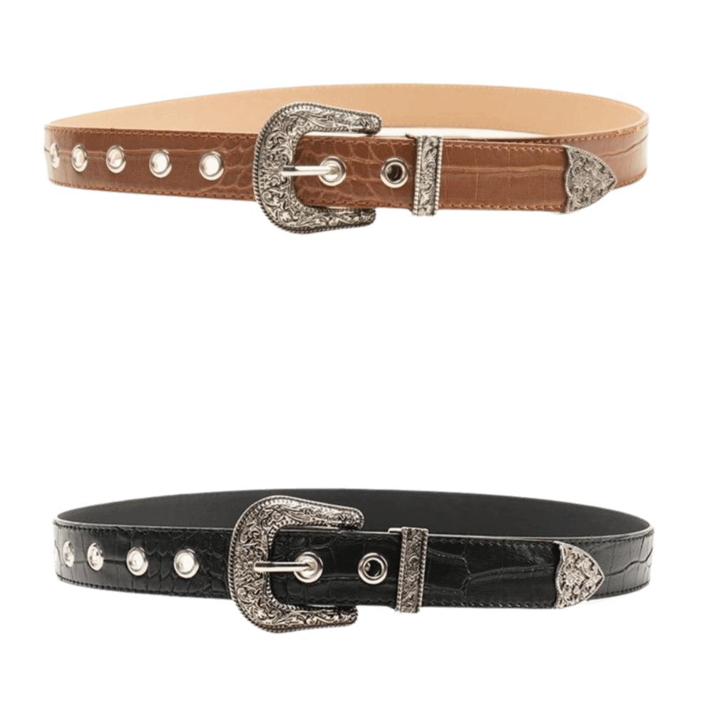 Y2k Retro Waist Belt Pin Buckle PU Leather Waistbands Adjustable Women Belt Party