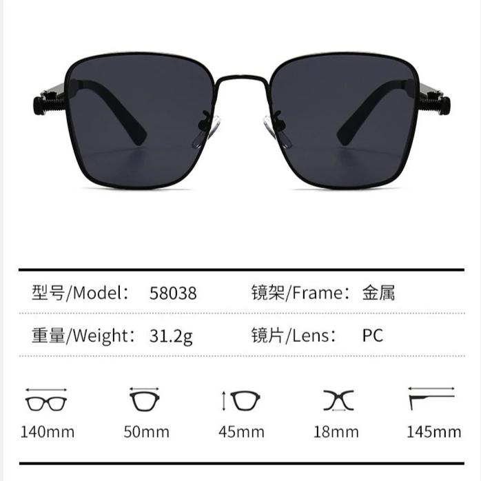Uv400  Rectangular Sunglasses Steampunk Metal Eyeglass Frame Personalized Sunglasses