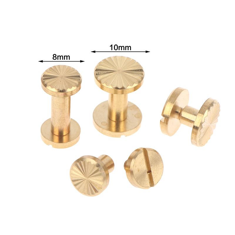 New! 10pcs Solid Brass Binding Chicago Screws Belt Screw Nail Stud Rivets For Photo Album Leather Craft Belt Wallet Fasteners