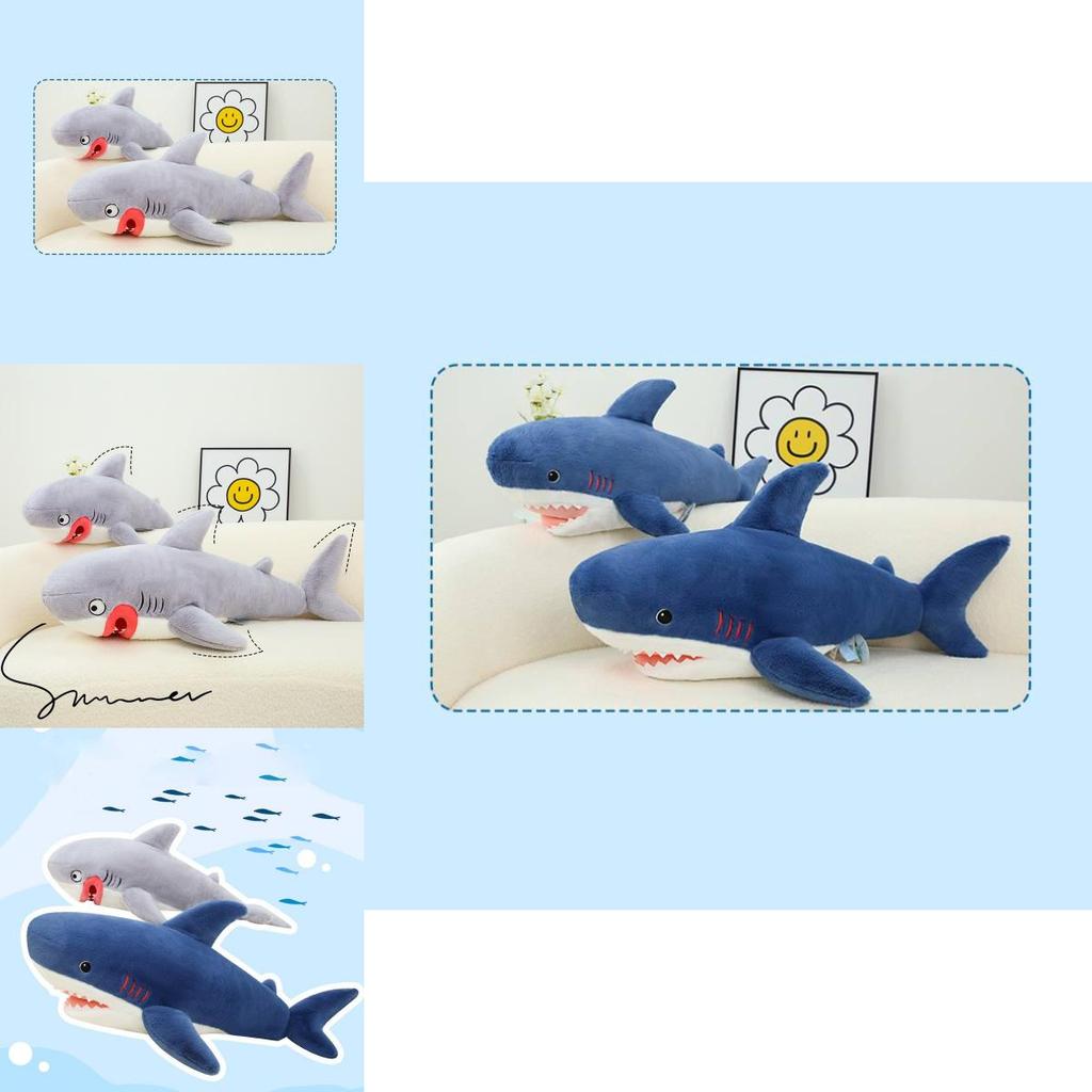 Adorable 80cm Soft Plush Great White Shark Doll Perfect For Children Gift And Decor