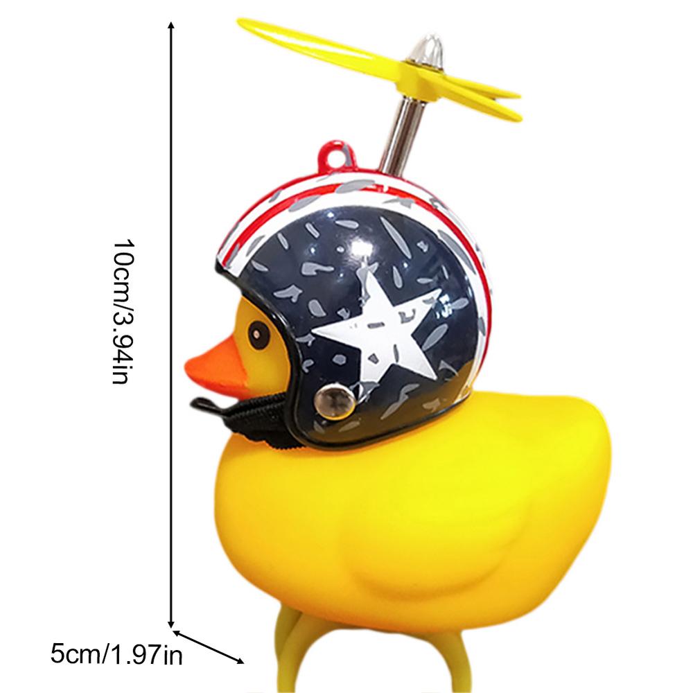 Rubber Duck Toy Car Ornaments Yellow Duck Car Dashboard Decorations Cool Duck with Propeller Helmet