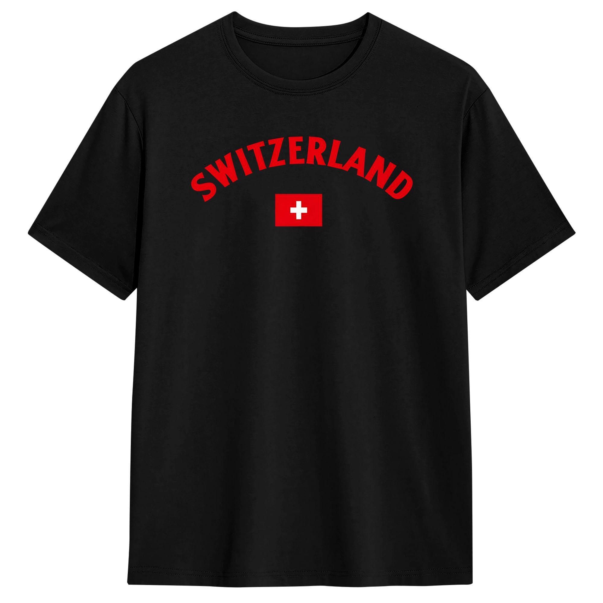 

Switzerland Flag T Shirt Summer Swiss Popular T Shirts Men s Cotton O-Neck Oversize Tees Short Sleeve Funny Tops 5XL різнокольоровий