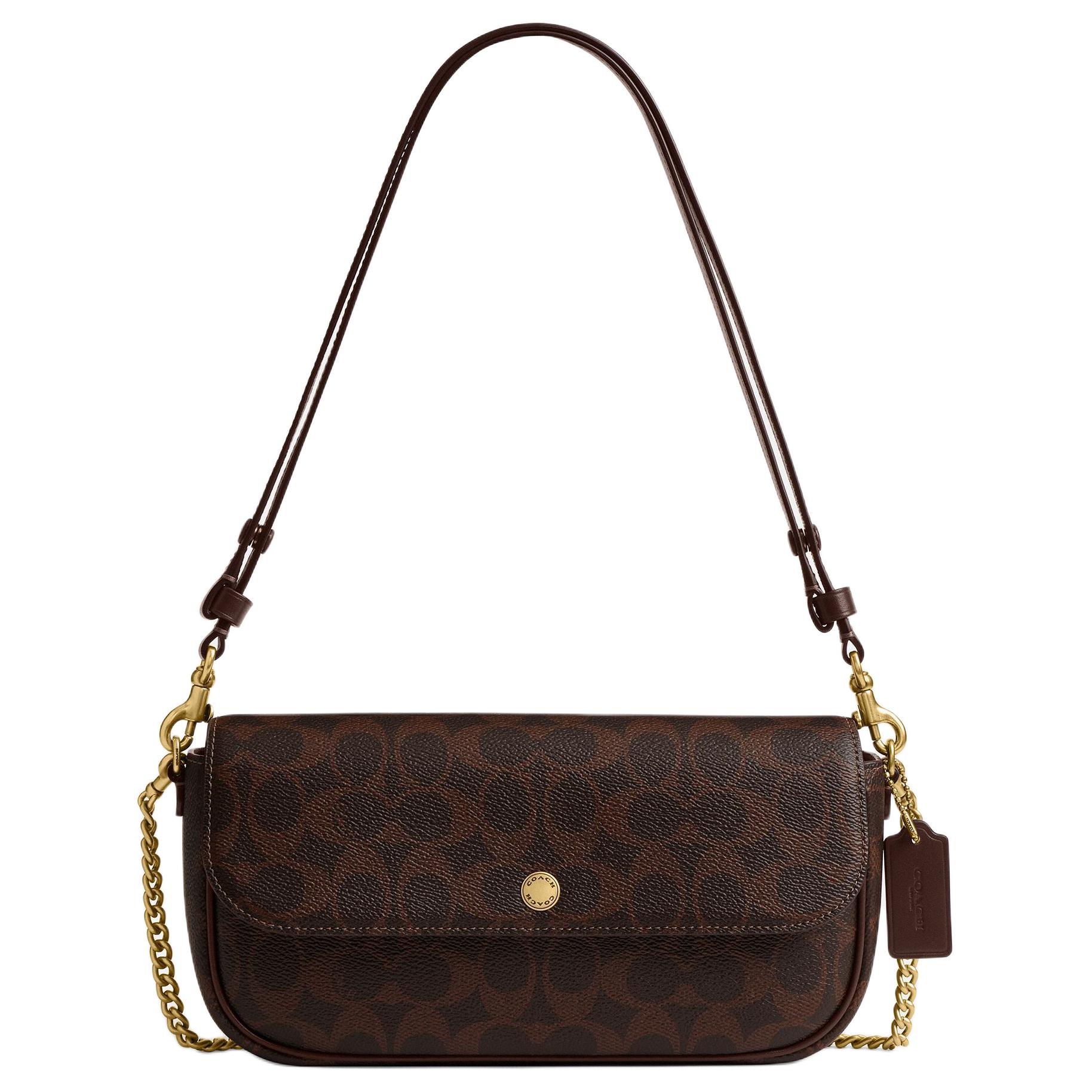 

Coach Brook 24 Brass Metal Hardware Handheld Crossbody Bag Women Handbags Brown CAN91-B4MPL Basic Set (Bag+Dust Bag)