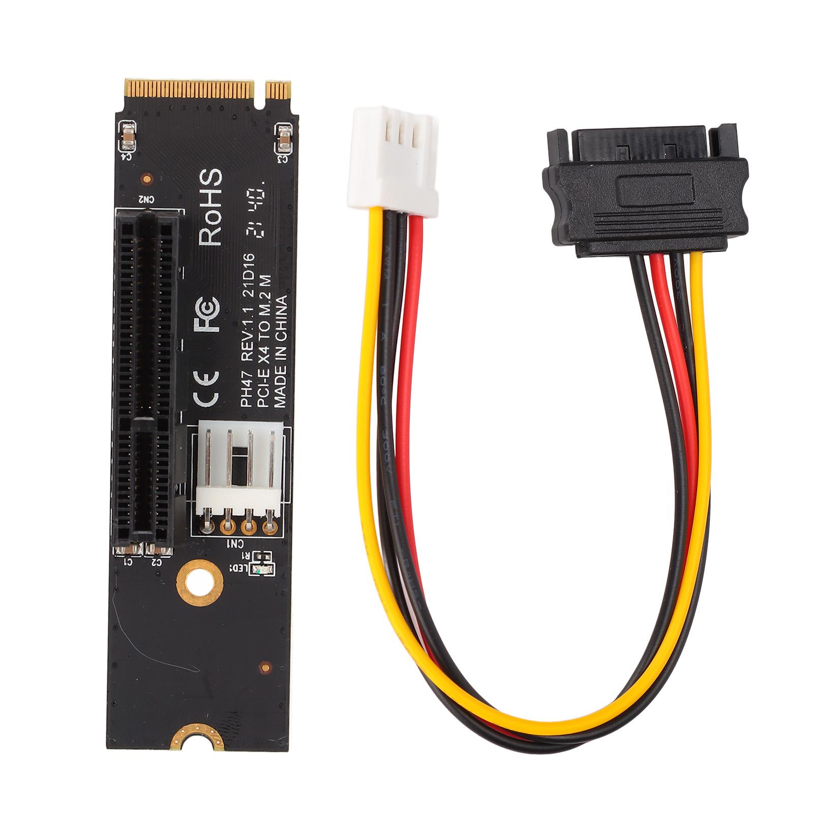 

NGFFM.2 to PCIE X4 Riser Card NGFFM.2 to PCIE X4 Adapter Card with LED Indicators for Bitcoin