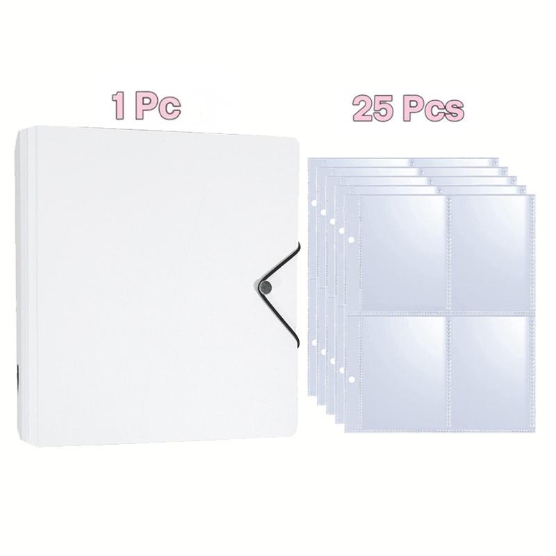 4 Grids Kpop Photo Card Binder Loose-leaf Idol Photocard Holder Large Capacity Photo Album 25Pcs Page Picture Collection Books