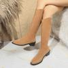 Fashionable New Comfortable Anti Slip Motorcycle Boots Winter Pointed Suede Square Heel Sexy Casual Knee High Boots for Women