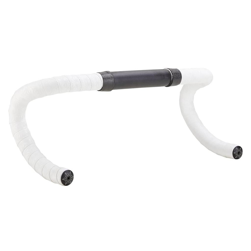 Supacaz Cycling Bar Tape Super Sticky Kush White with Black Star Plugz - -
