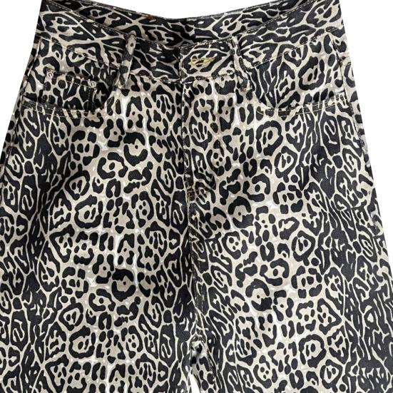 Unisex Jeans Leopard Print High Street Retro Wide Leg Loose Hip Hop