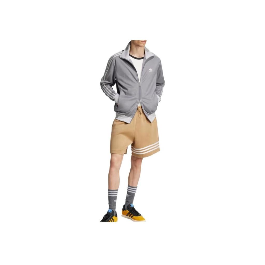 Adidas Originals Neuclassics Comfortable Soft Versatile Lace-Up Striped Casual Shorts Men Shorts Khaki JC9940