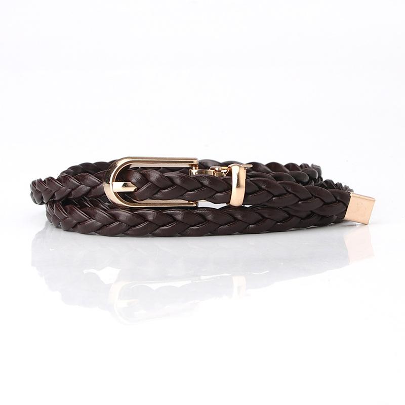 Korean Style Fashionable Women's Knitted Thin Belt Women's High-end Dress Suit Small Belt Pin Buckle Belt