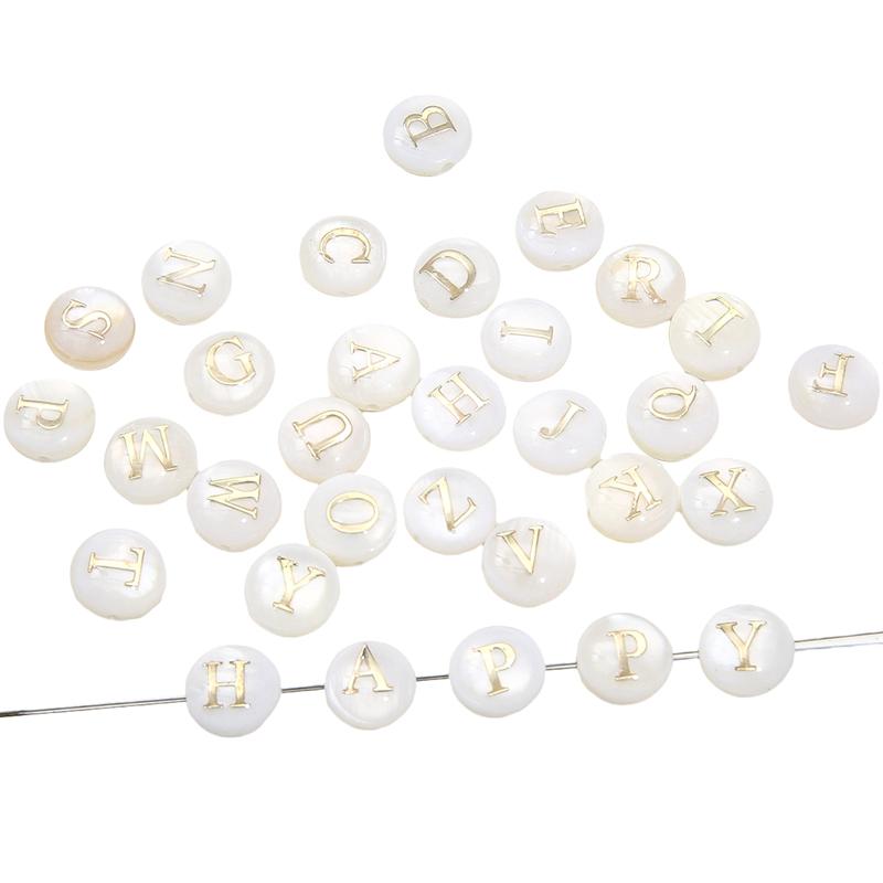 Naturmuschel Doppelseitige Heißprägung Digitale Perlen Für DIY Halskette Armband Ohrringe Schmuckherstellung