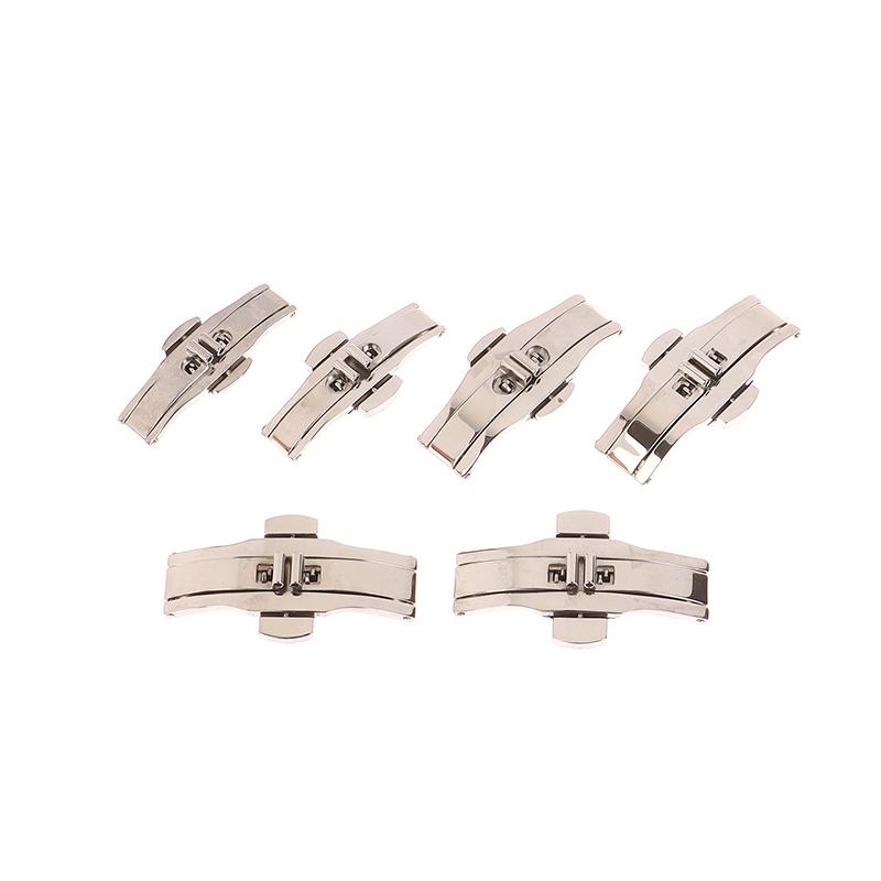 1ks spona s motýlkem z nerezové oceli s leštěným knoflíkem řemínek k hodinkám 15/17/19/21/23/25 mm řemínky k hodinkám spona Příslušenství