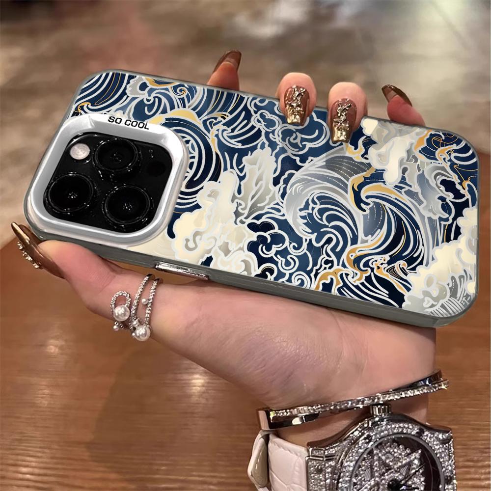 Art Waves Cool Fashion Phone Case For iPhone 17 Pro Max 17e 16e 15 17 Air 14 13 12 11 Pro Max 8 Plus X IMD Shockproof Cover