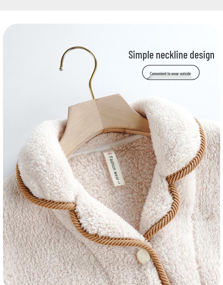Cozy Winter Fleece Pajama Set for Couples - Thick Velvet Homewear for Women and Men