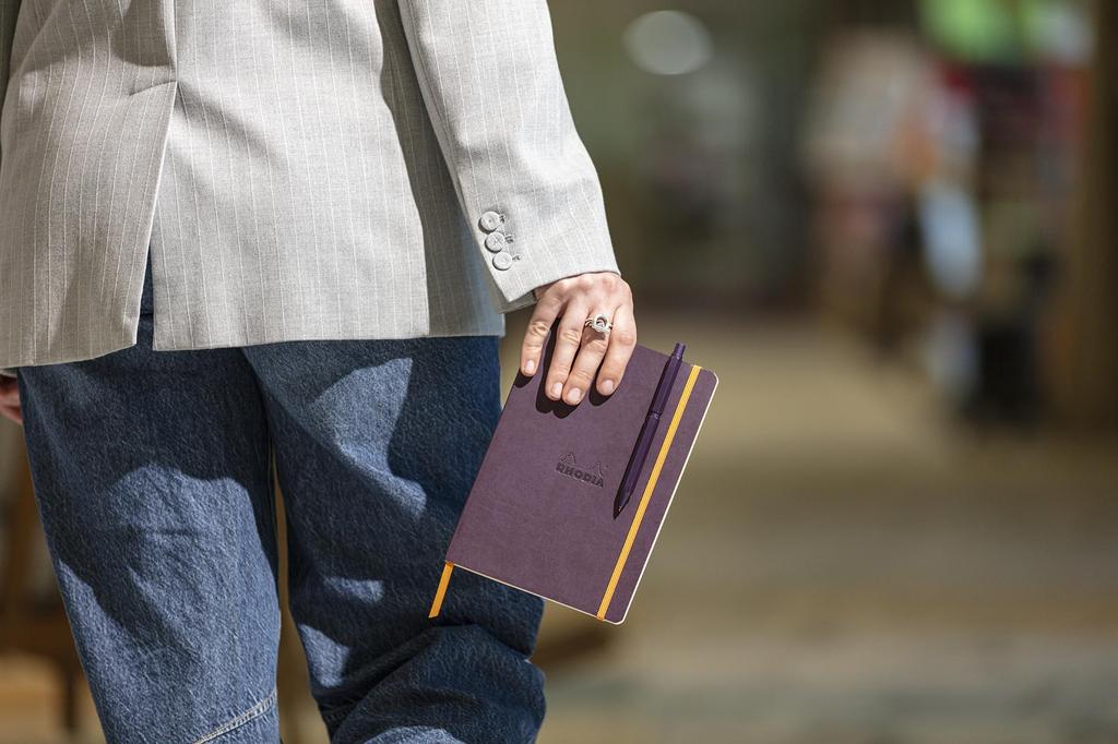 Rhodia Script Limited Edition Multi-Pen Aubergine 0.5mm Oil-Based Ballpoint Pen Black and Red 0.5mm Mechanical Pencil Aluminum Hairline Finish Rotary