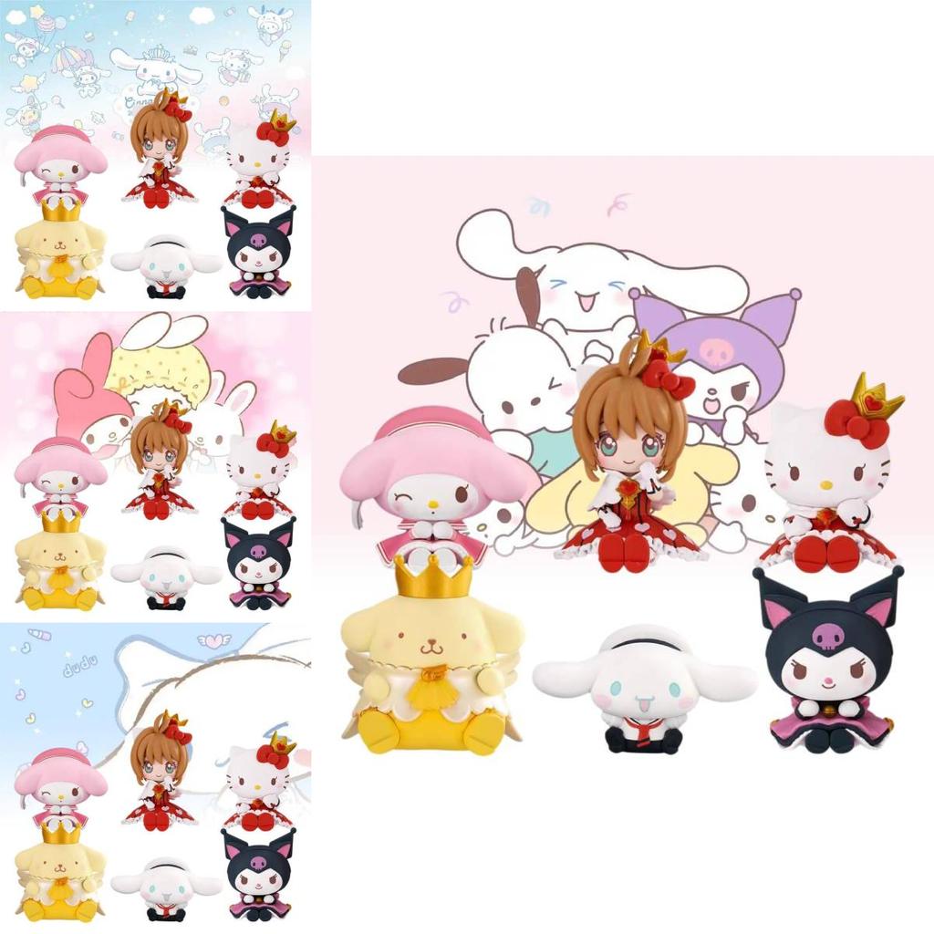 Cute Pvc Sanrio Collectible Figures Set With Kuromi Cinnamoroll Pudding Dog And Sakura Style