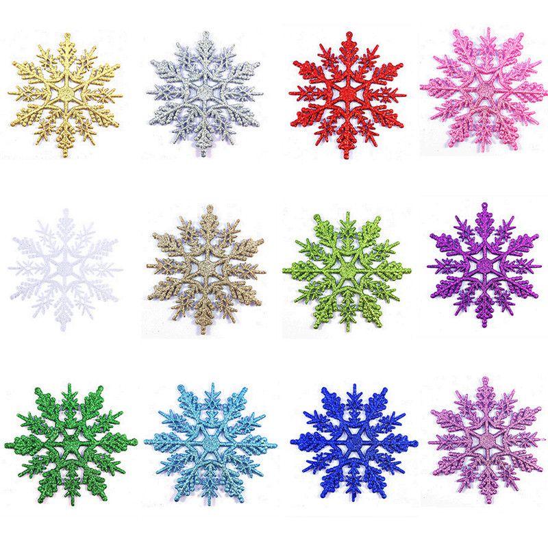 Luxurious 12pcs Glittering Christmas Tree Hanging Decoration Baubles Snowflakes 10cm