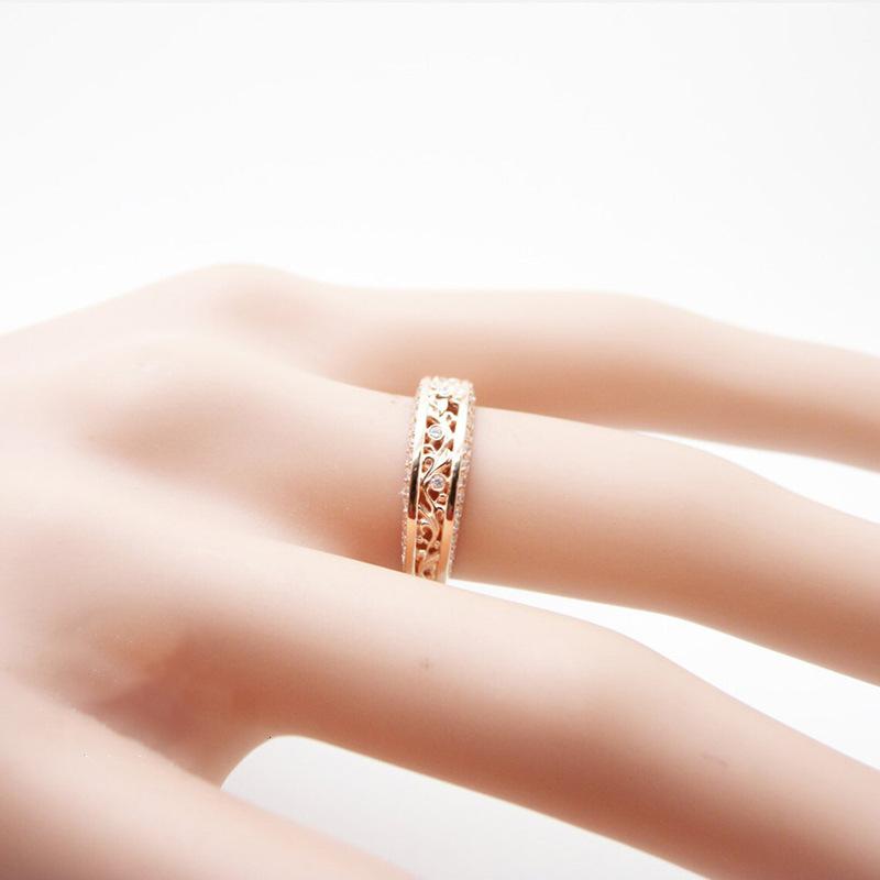 Lindon Classic Copper Alloy Zircon Ring Ladies Jewelry Wedding Promise Party Gift