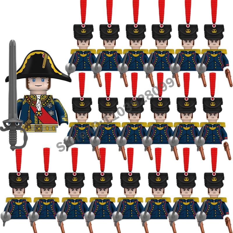 Medieval Military Building Blocks Napoleonic Wars Castle Knight Soldier Figures Weapons Guns British French Marshal Infantry Toy