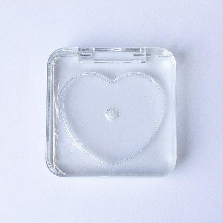 5PCS Square Heart Blush Compact Set Transparent, Multi-Color Refillable Case for Highlighter Concealer Foundation