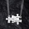 2 Pcs Engraved His Crazy Her Weirdo Jigsaw Puzzle Pendant Necklace Stainless Steel Couple Jewelry Gifts